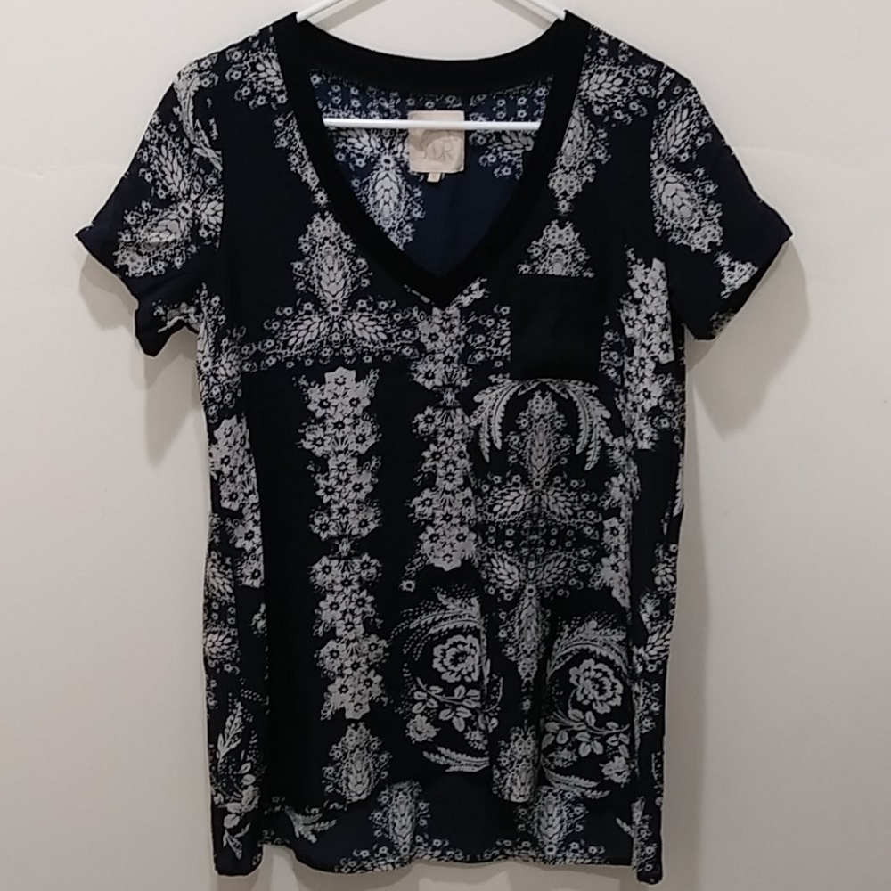 NWT Chaser V-Neck Silk Blouse